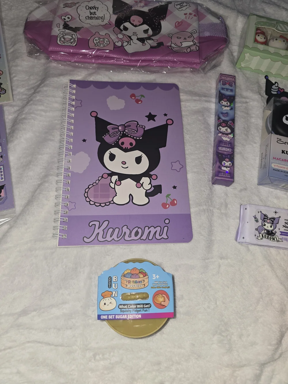Sanrio Kuromi Plush Backpack and Accessories Bundle - Purple